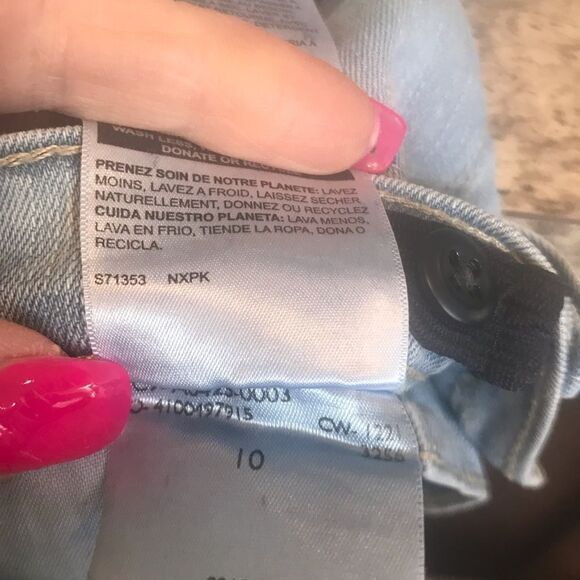 Denizen Levi's Girls High Rise Ankle Straight Raw Hem Size 10 - Picture 7 of 12